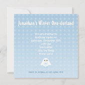 Birthday Boy Photo Winter Onederland Uitnodiging (Achterkant)