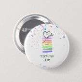 Birthday Boy Pin met Confetti Ronde Button 5,7 Cm (Voorkant /achterkant)