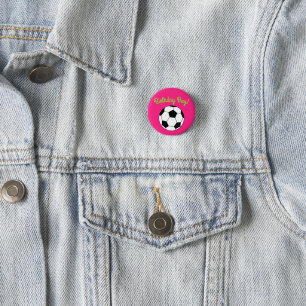Birthday Boy Pink Party Button voetbalsport