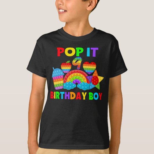 Birthday Boy Pop It 9 T-shirt (Voorkant)