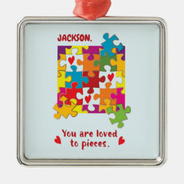 Birthday Boy Puzzle Love to Piecces Metalen Ornament
