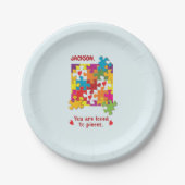 Birthday Boy Puzzle Love to Piecces Papieren Bordje (Voorkant)