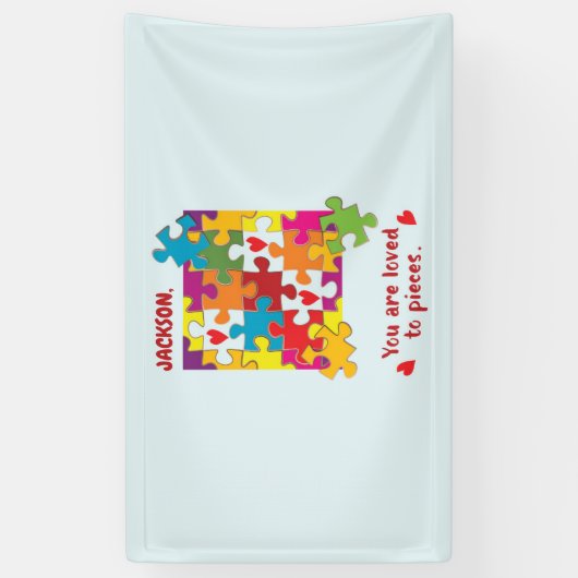 Birthday Boy Puzzle Love to Piecces Spandoek (Verticaal)