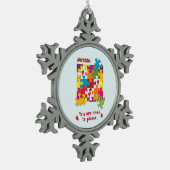 Birthday Boy Puzzle Love to Piecces Tin Sneeuwvlok Ornament (Links)