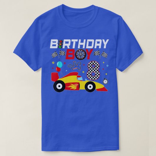 Birthday Boy Racing Race Driver T-shirt (Design voorkant)