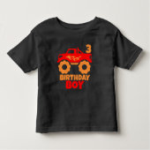 Birthday Boy Red Monster Truck met Leeftijd Sinaas Kinder Shirts (Voorkant)