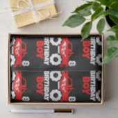 Birthday Boy Red Monster Truck tegen Leeftijd Blac Tissuepapier (Geschenk)