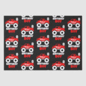 Birthday Boy Red Monster Truck tegen Leeftijd Blac Tissuepapier (Voorkant)