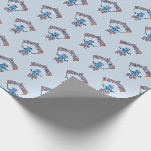 Birthday Boy Robot Cadeaupapier (Hoek)