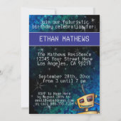 Birthday Boy Robot Comic Book Hero Space SciFi Kaart (Achterkant)