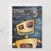 Birthday Boy Robot Comic Book Hero Space SciFi Kaart (Voorkant)