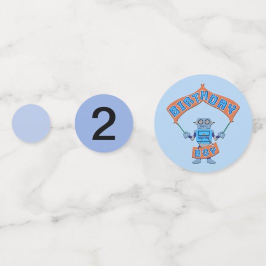 Birthday Boy Robot Confetti (Achterkanten)