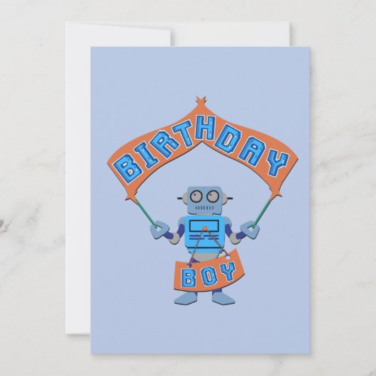 Birthday Boy Robot Kaart (Voorkant)