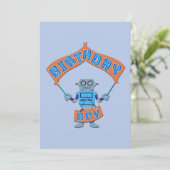 Birthday Boy Robot Kaart (Staand voorkant)