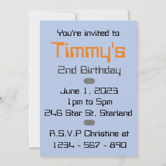 Birthday Boy Robot Kaart (Achterkant)