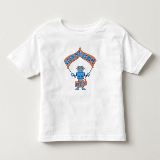 Birthday Boy Robot Kinder Shirts (Voorkant)