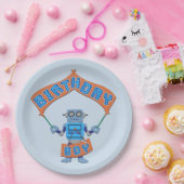 Birthday Boy Robot Papieren Bordje (Feest)
