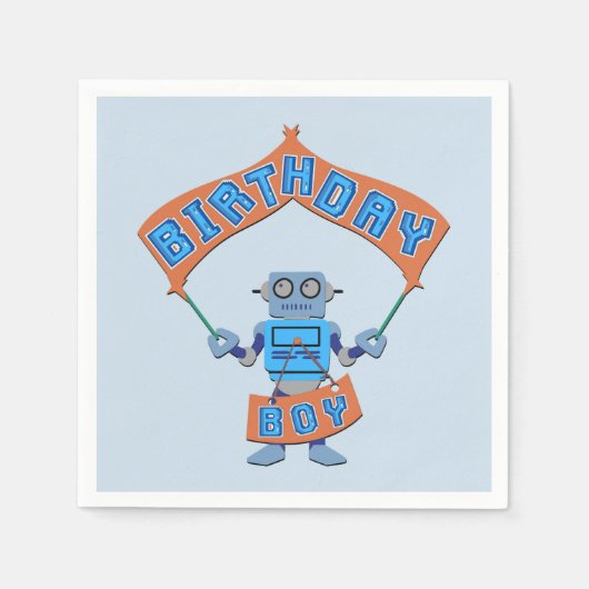Birthday Boy Robot Servet (Voorkant)