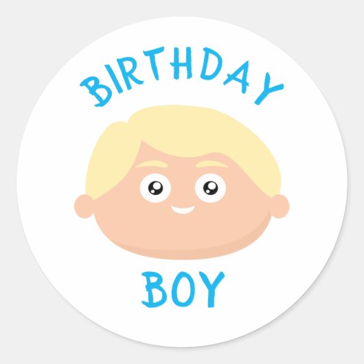 Birthday Boy Ronde Sticker (Voorkant)