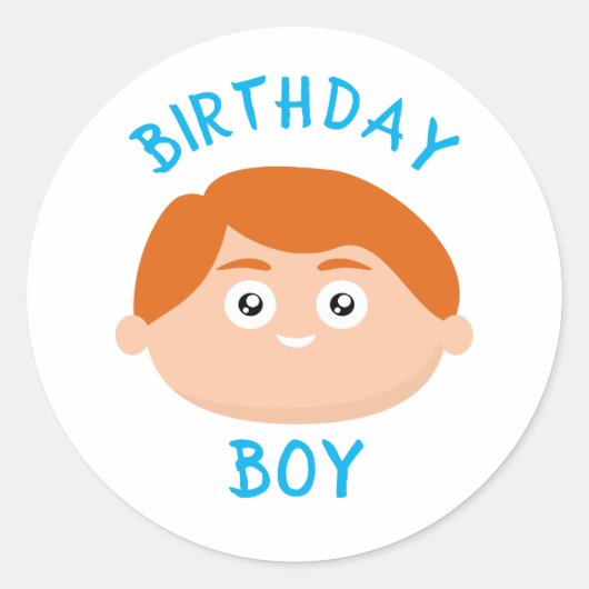 Birthday Boy Ronde Sticker (Voorkant)