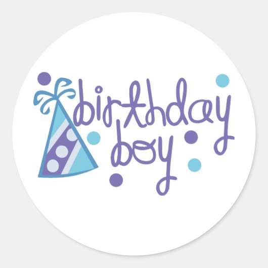 Birthday Boy Ronde Sticker (Voorkant)