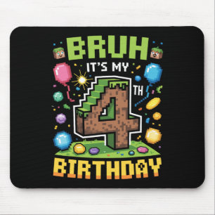 Birthday Boy Shirt Bruh Het is mijn 4e verjaardag  Muismat