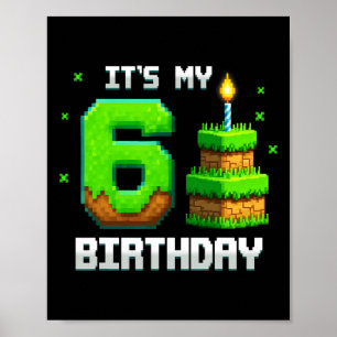 Birthday Boy Shirt Het is mijn 6e verjaardag Funny Poster
