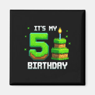 Birthday Boy Shirt Het is mijn vijfde verjaardag F Magneet