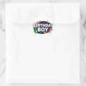 Birthday Boy Space Adventure Ronde Sticker (Tas)