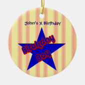 Birthday Boy Star Cute  Ornament (Voorkant)