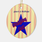 Birthday Boy Star Cute  Ornament (Links)