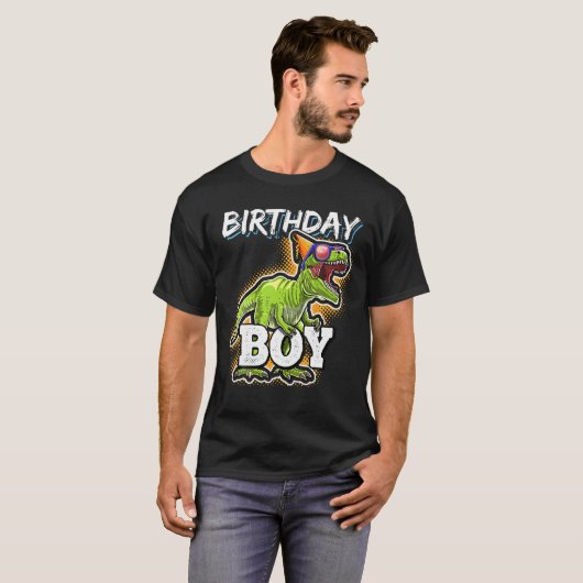 Birthday Boy T Rex Dinosaur Party Gift for Boys T-shirt (Voorkant volledig)