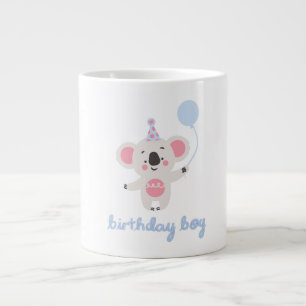 Birthday Boy Teddy Bear Holding een ballon Grote Koffiekop