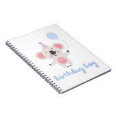 Birthday Boy Teddy Bear Holding een ballon Notitieboek (Rechterzijde)