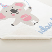 Birthday Boy Teddy Bear Holding een ballon Sherpa Deken (3/4)