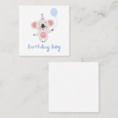 Birthday Boy Teddy Bear Holding een ballon Vierkante Visitekaartje (Voorkant / Achterkant)