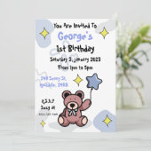 Birthday Boy Teddy Bear Kaart (Staand voorkant)