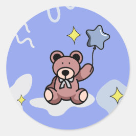 Birthday Boy Teddy Bear Ronde Sticker