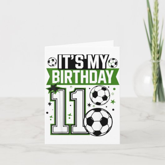 Birthday Boy Tees 11 Soccer Its My 11th Birthday B Kaart (Voorkant)