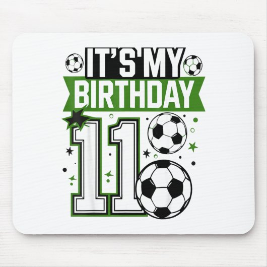 Birthday Boy Tees 11 Soccer Its My 11th Birthday B Muismat (Voorkant)