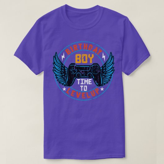 Birthday Boy tijd om games op te waarderen T-shirt (Design voorkant)