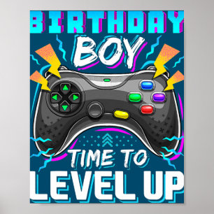 Birthday Boy Tijd om VideoGame Birthday op te waar Poster