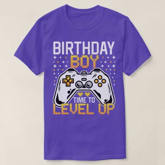 Birthday Boy Tijd om VideoGame Birthday op te waar T-shirt (Design voorkant)