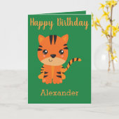 Birthday boy-tijgerkaart kaart (Gele Bloem)