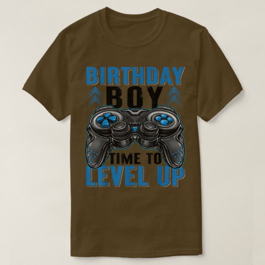 Birthday Boy Time to Level Up Gaming Birthday Boys T-shirt (Design voorkant)