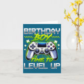 Birthday Boy Time To Level Up Video Game Birthday  Kaart (Gele Bloem)