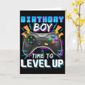 Birthday Boy Time To Level Up Video Game Birthday Kaart (Gele Bloem)
