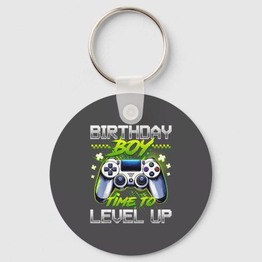 Birthday Boy Time To Level Up Video Game Birthday  Sleutelhanger (Voorkant)