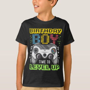 Birthday Boy Time to Level Up Video Game Gamer T-shirt