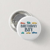 Birthday Boy Transportation Birthday  Ronde Button 3,2 Cm (Voorkant /achterkant)